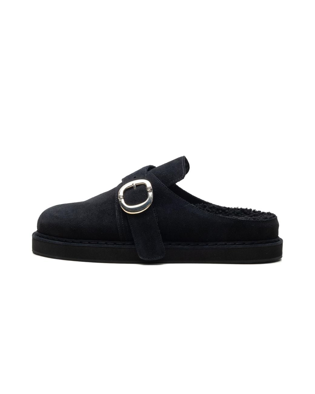 Chrome Hearts Black Suede Clogs Chrm1974" for men