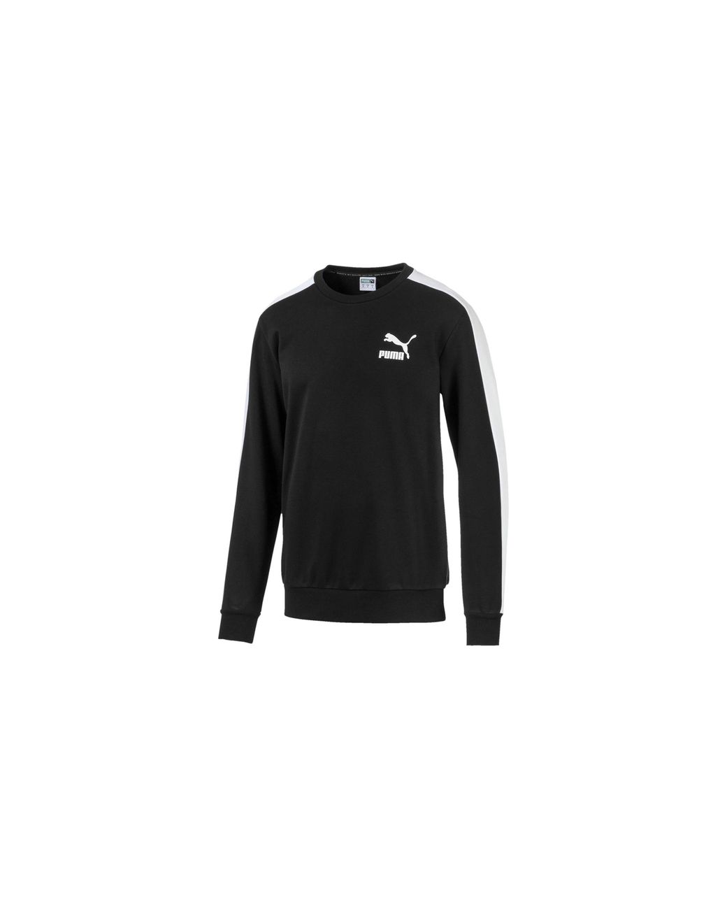 PUMA Black Iconic T7 Fleece Crewneck Sweatshirt 595296 01" for men