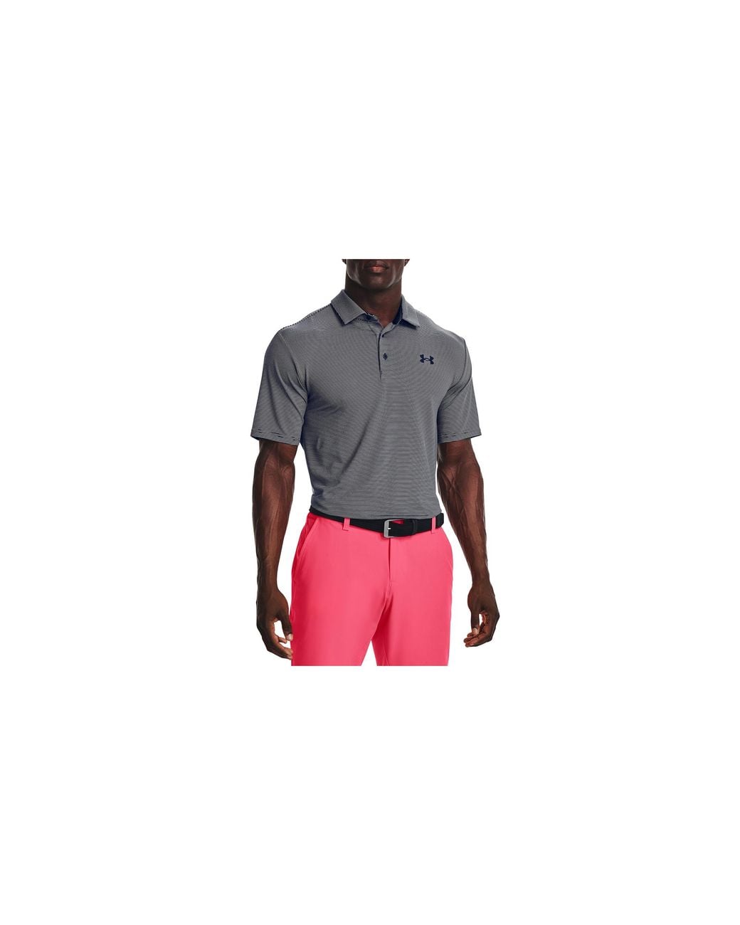 Under Armour Black Playoff 3.0 Chest Double Stripe Polo Shirt "Midnight 1378676 410" for men