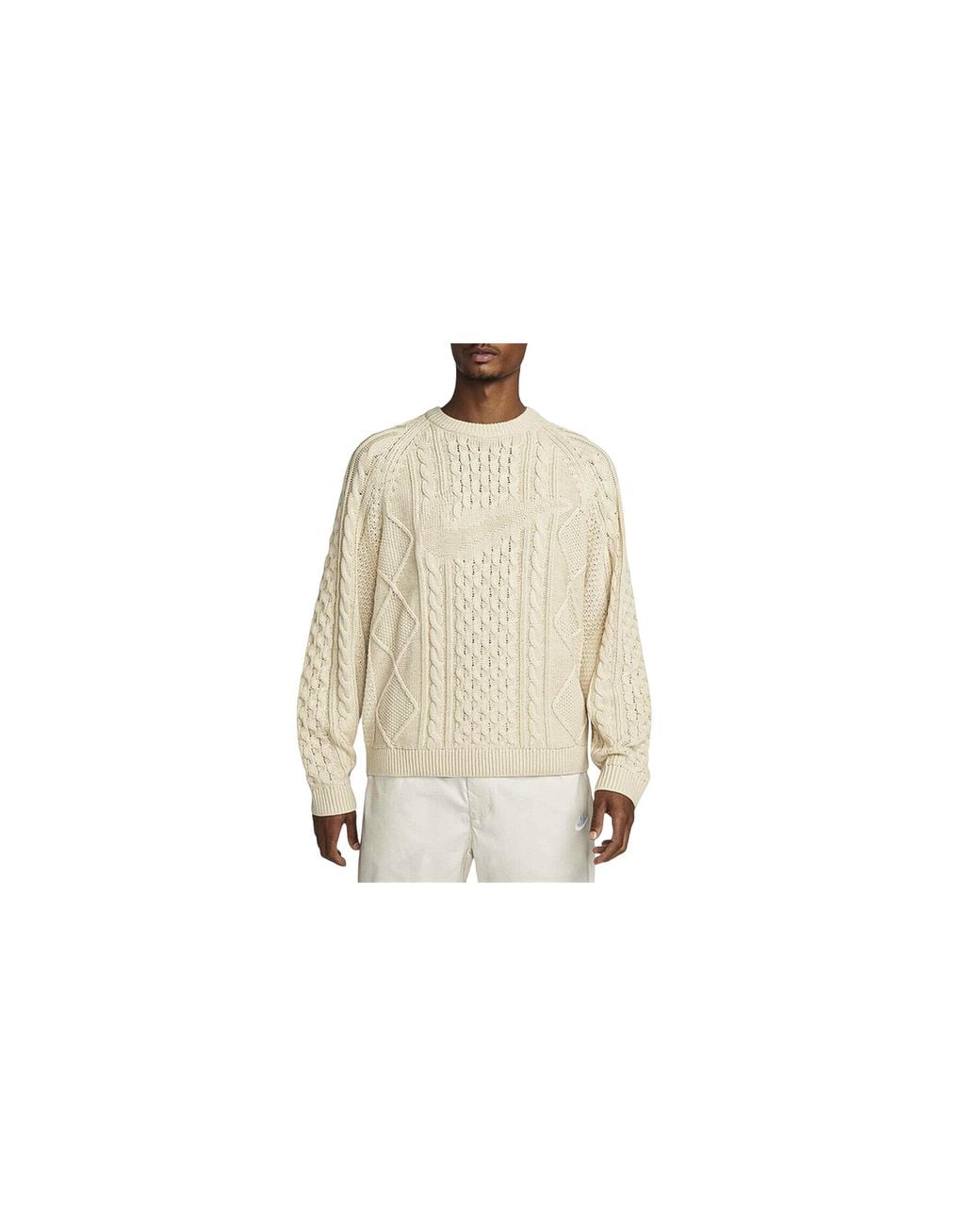 Nike Black Cable Knit Sweater "Rattan" Dq5176 206" for men