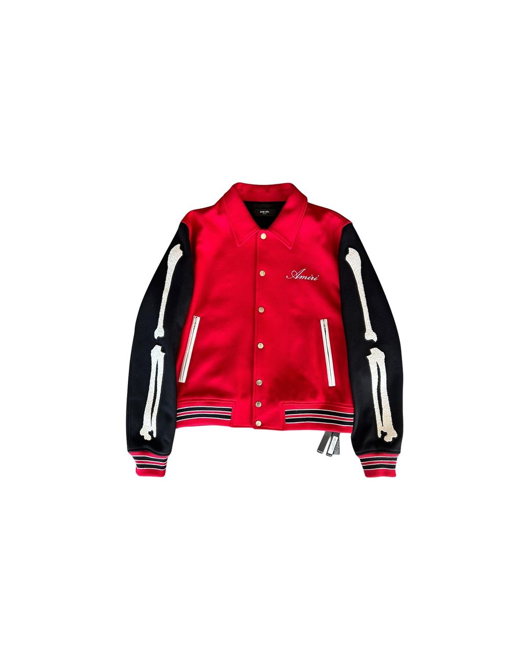 Amiri Red Chicago Exclusive Bones Varsity Jacket Exmos205 610" for men