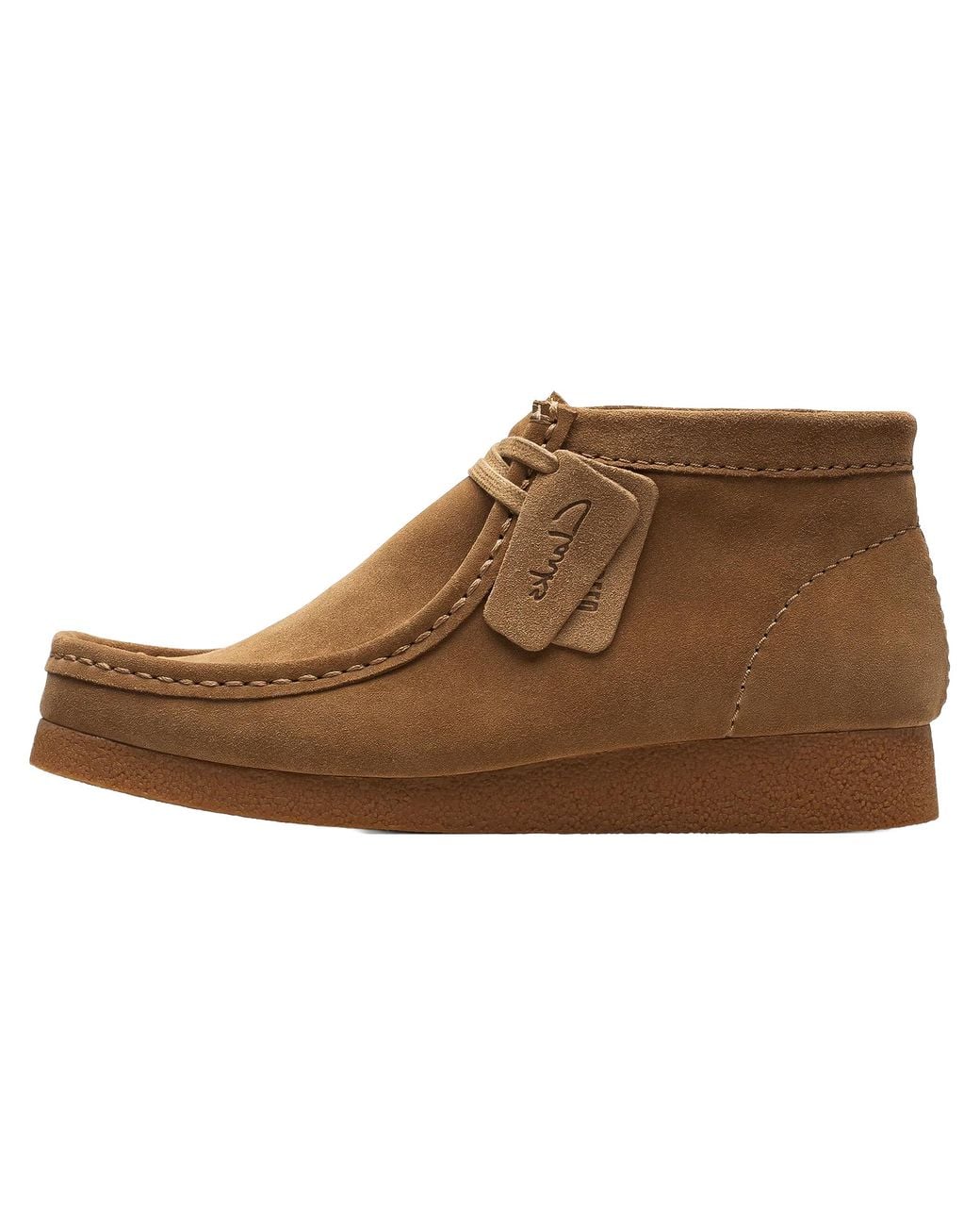 Clarks Brown Originals Wallabee Evo Boot "Dark Sand Suede" 26172824" for men