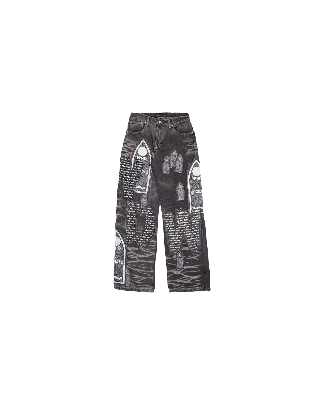 Who Decides War Black Motif Patched Denim "Vintage" 1120590021Fw24 Vint" for men