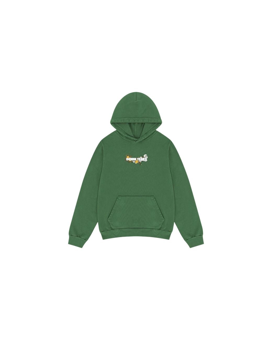 DENIM TEARS Green Cotton Floral Logo Hoodie Dt220" for men