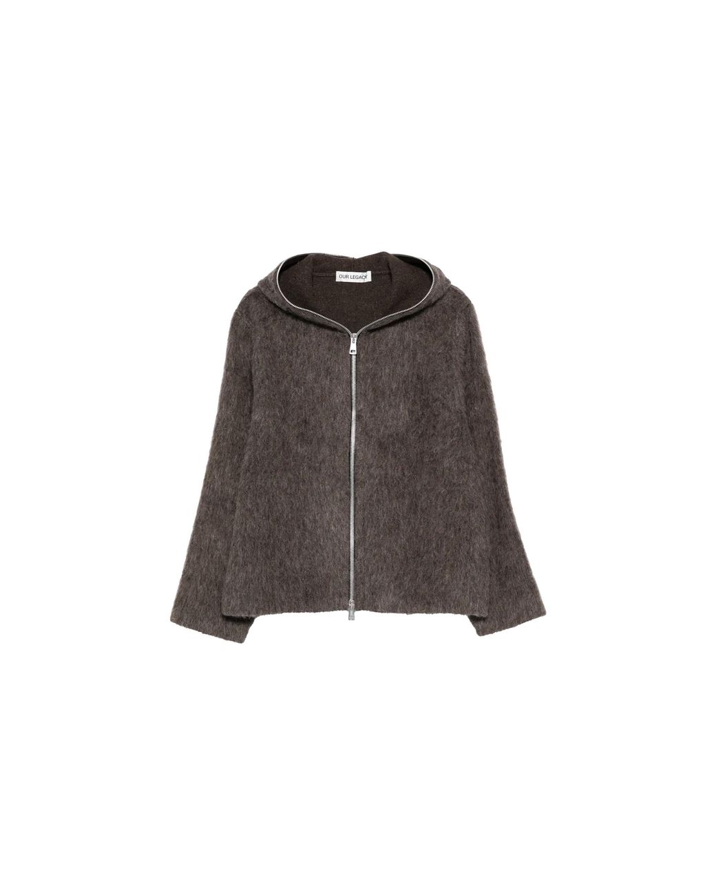 Our Legacy Black Hairy Wool Full-Zip Hoodie "Mole" M2266Fm" for men