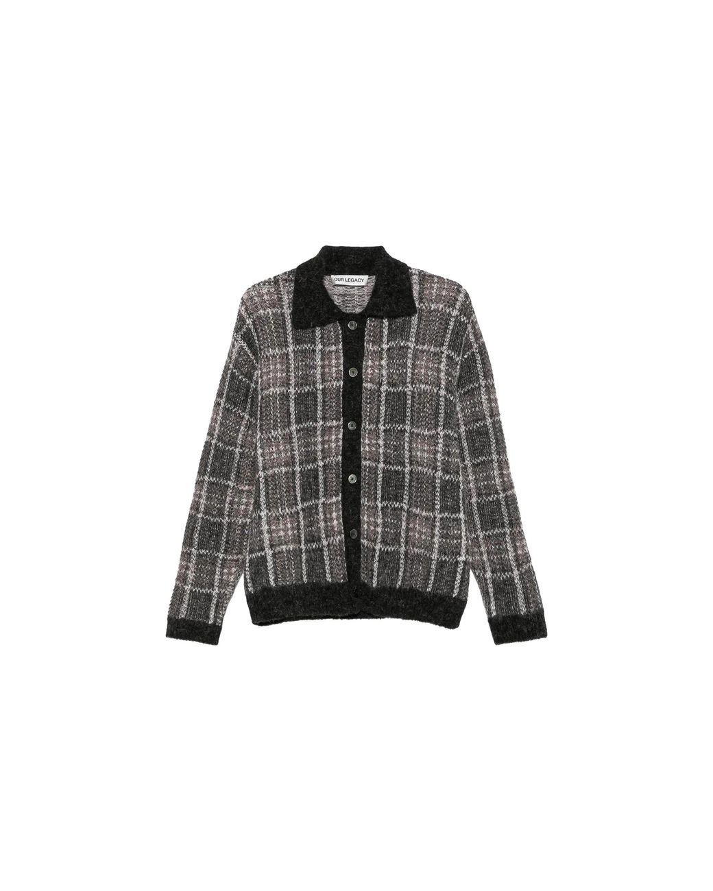 Our Legacy Black Evening Polo "Grand Check" M4263Eg" for men