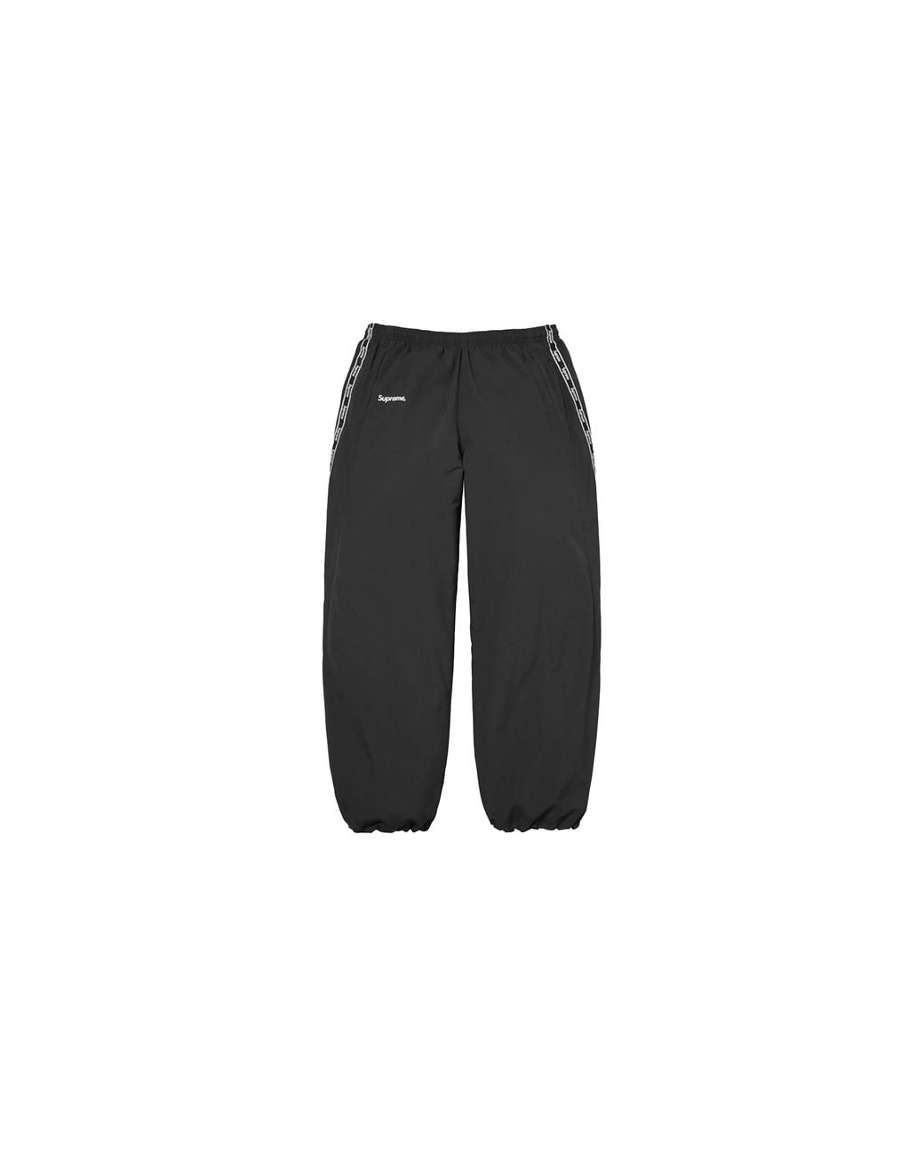 Supreme Black Logo Taping Track Pant "Ss26