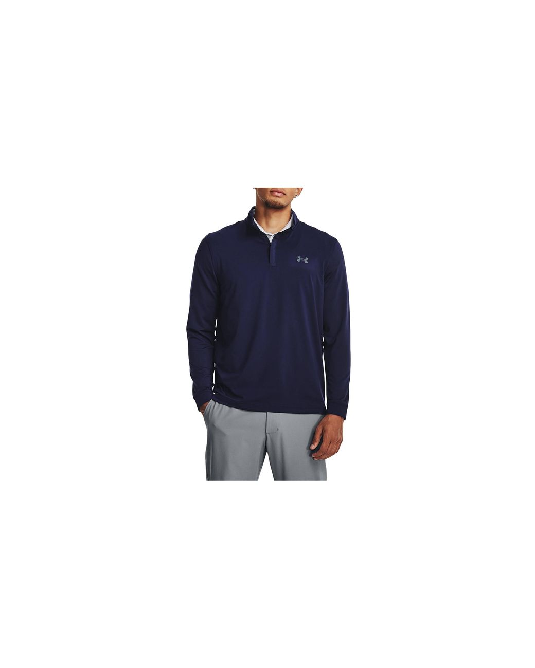 Under Armour Blue Playoff Quarter-Zip Long-Sleeve Shirt "Midnight Pitch" 1370155 410" for men