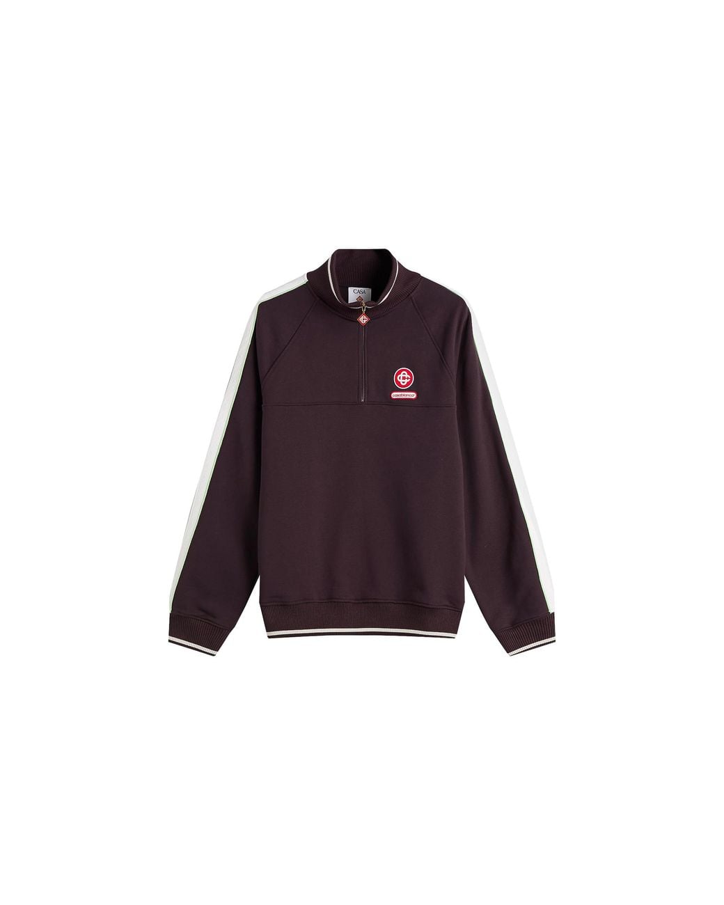 Casablanca Black Organic Loopback Quarter Zip Laurel Sweatshirt "Burgundy Aw25 Jtp 419 01" for men