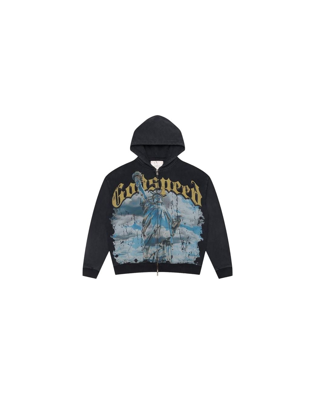 GODSPEED NEW YORK Black Chrome Liberty Zip Hoodie Wash" Szjpmnx1" for men
