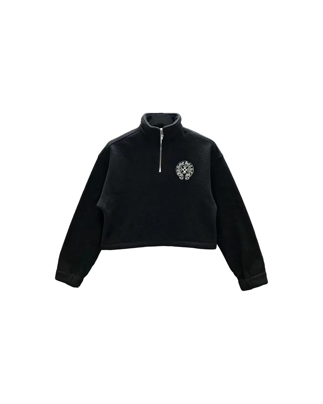 Chrome Hearts Black Fleece Quarter Zip Sweatshirt Chrm1945"
