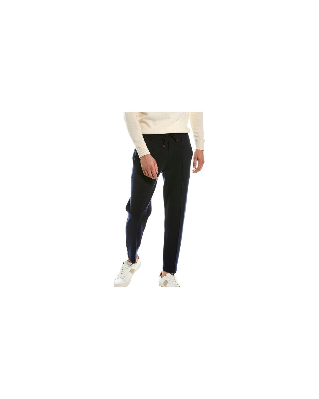 Brunello Cucinelli Black Drawstring Tailored Trousers Brun437" for men