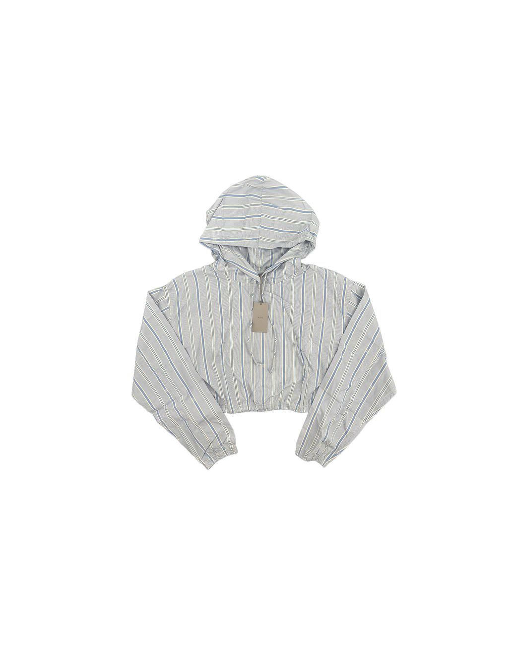 Kith Black Clovis Logo Stripped Cropped Hoodie "Orbit" 258"