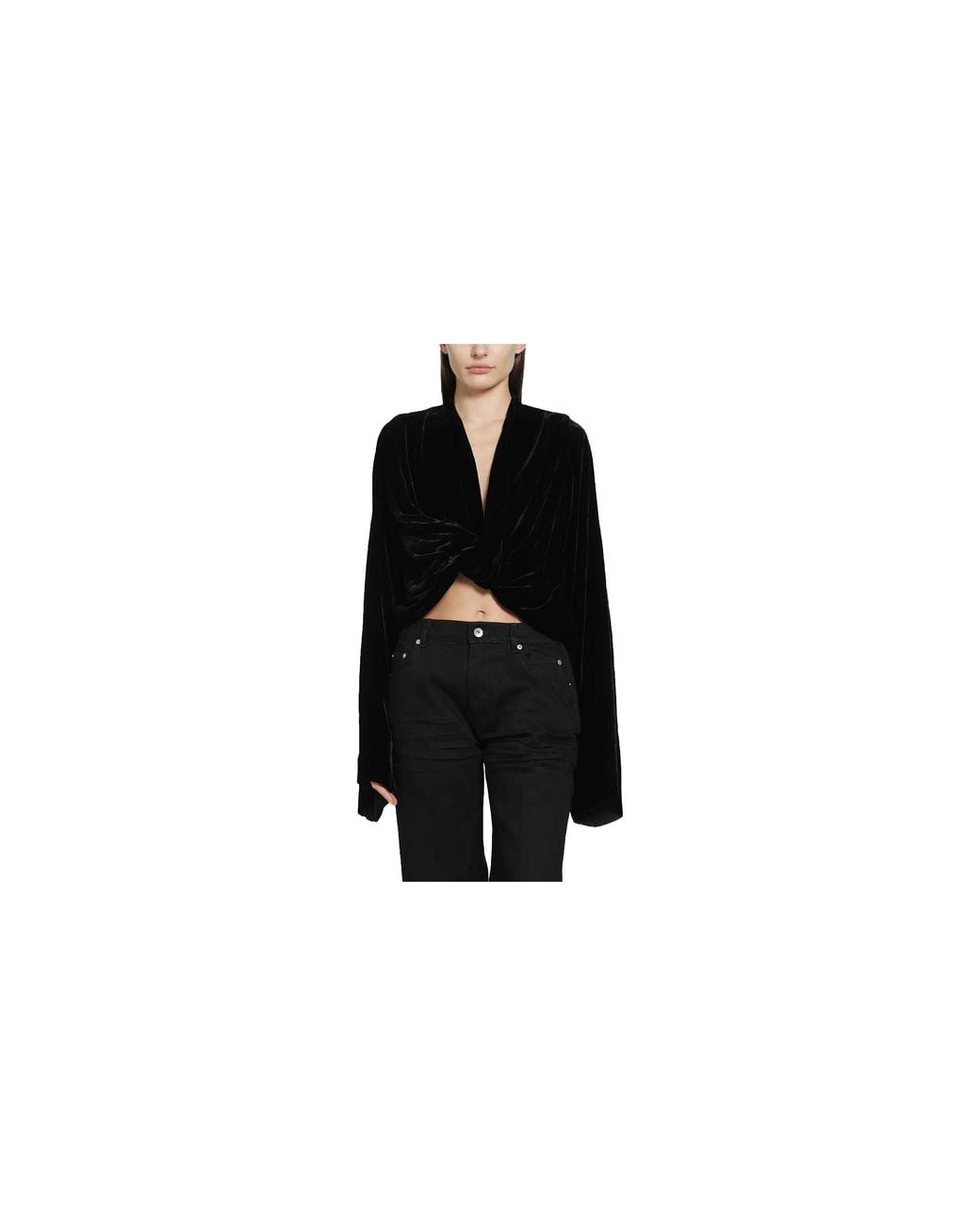 Rick Owens Black Twist Long-Sleeve Top Ro02F5272 V 09"
