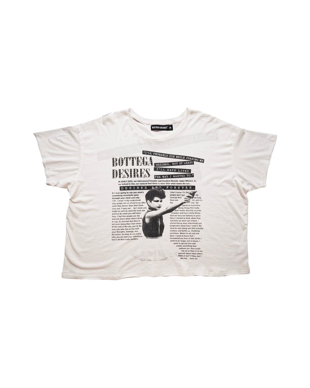 Bottega Desires Black Interview T-Shirt Bd058" for men