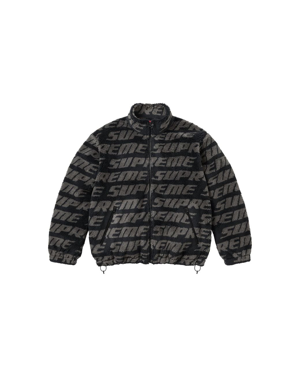 Supreme Black Repeat Jaquard Fleece Jacket "Fw26