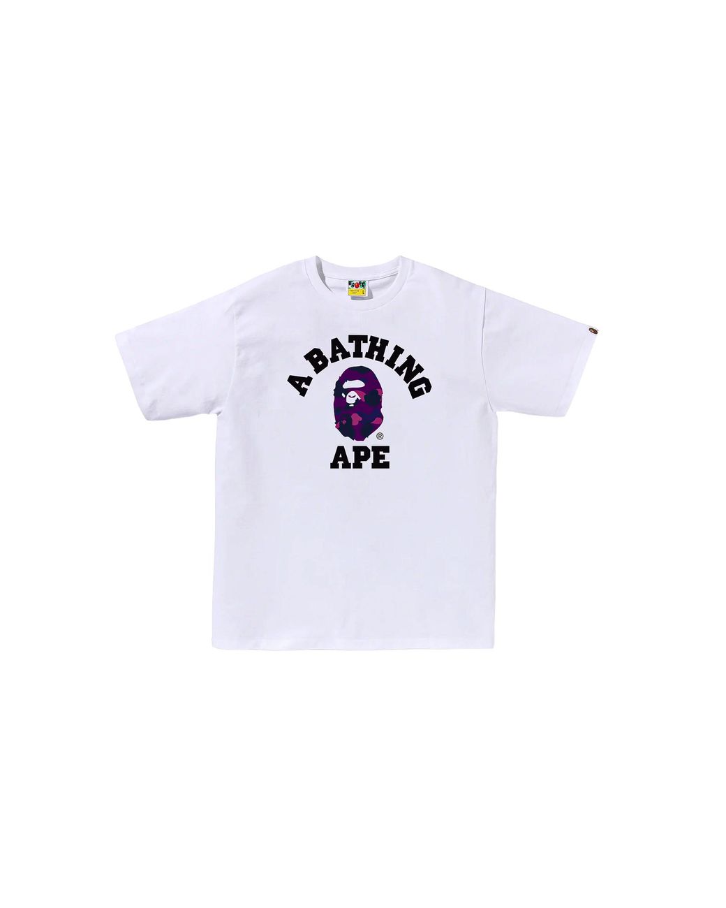 A Bathing Ape Black Color Camo College T-Shirt 1M30 110 019" for men