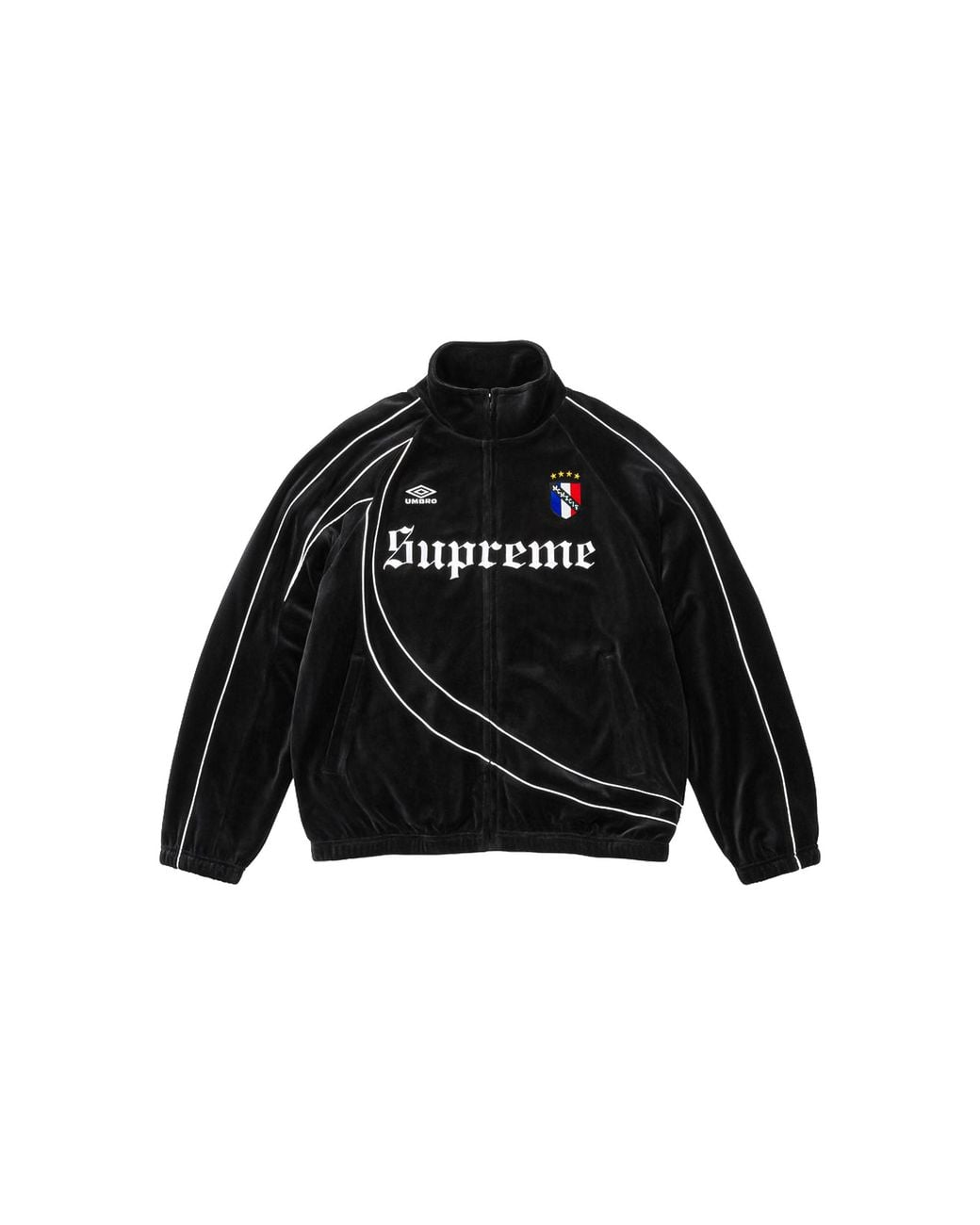 Supreme Black Umbro Velour Track Jacket "Fw26