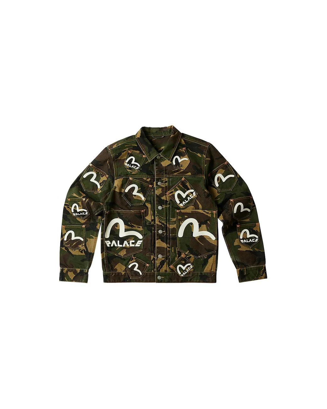 Palace Green Evisu Type One Denim Jacket P0101" for men