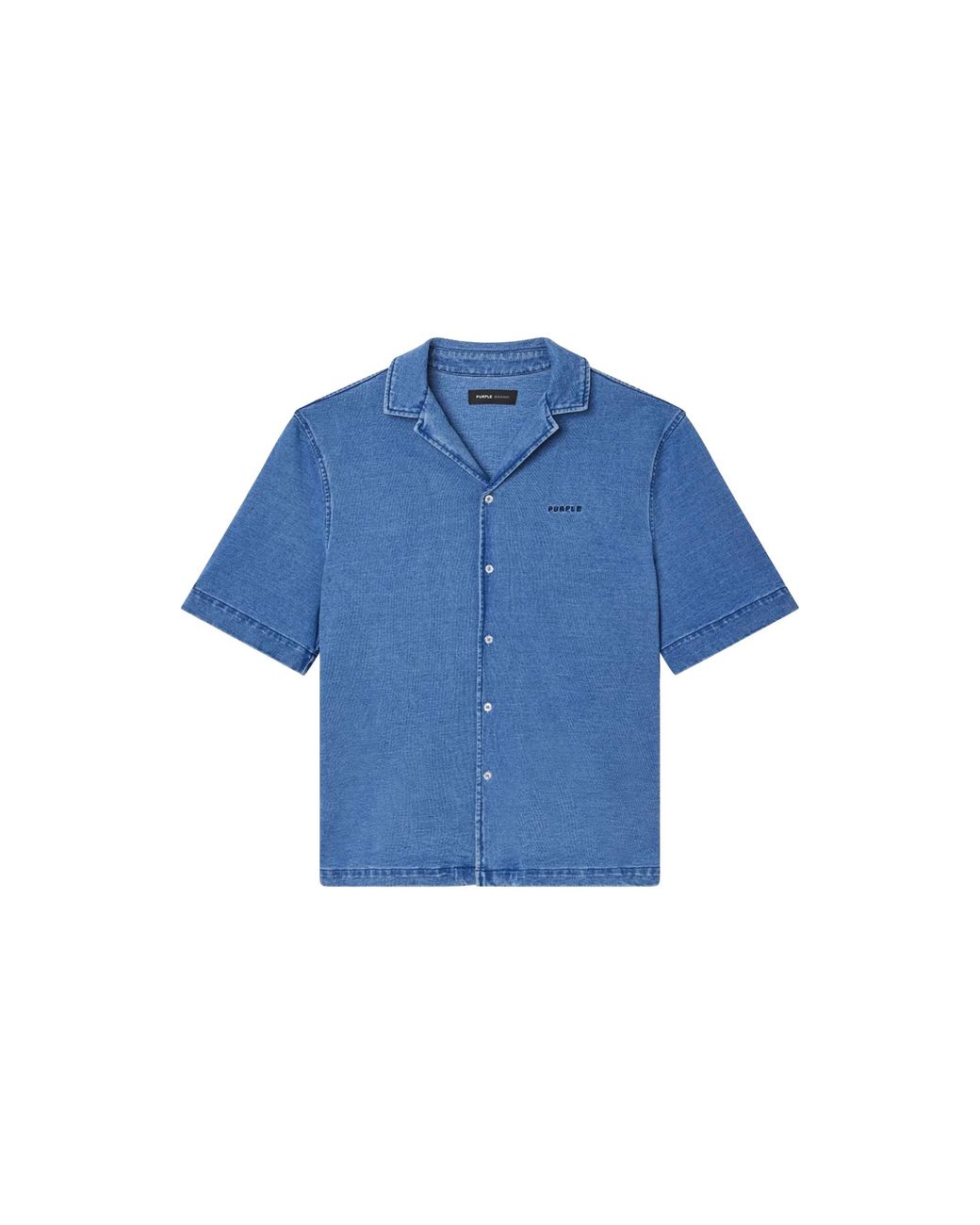 Purple Brand Blue Knit Camp Shirt M1066 Cjab225" for men