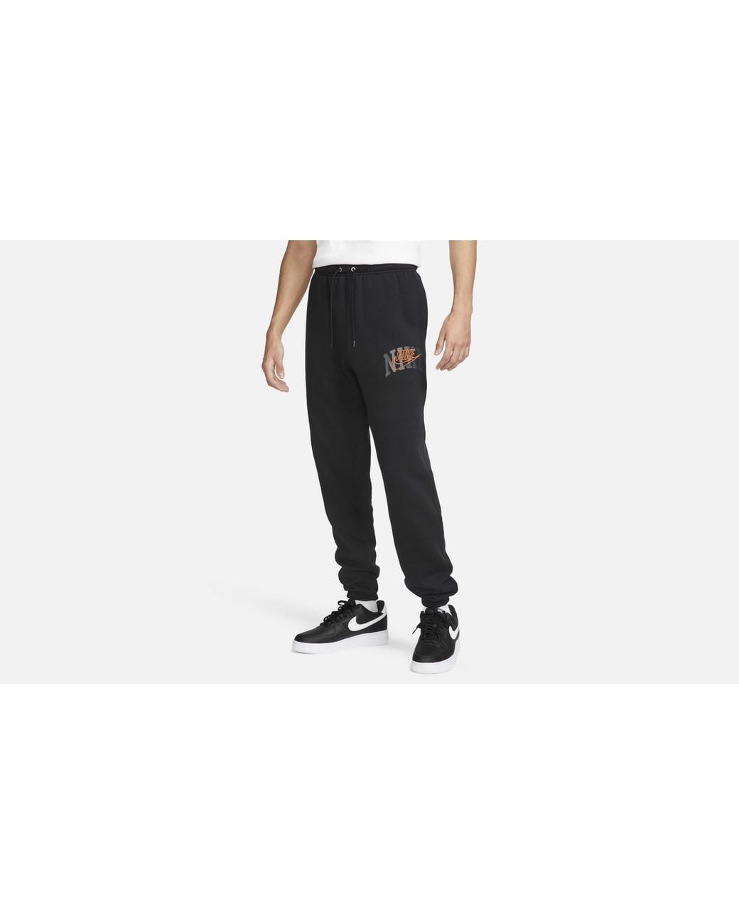 Nike Black Club Fleece Cuffed Trousers /Safety" Fv4453 010" for men