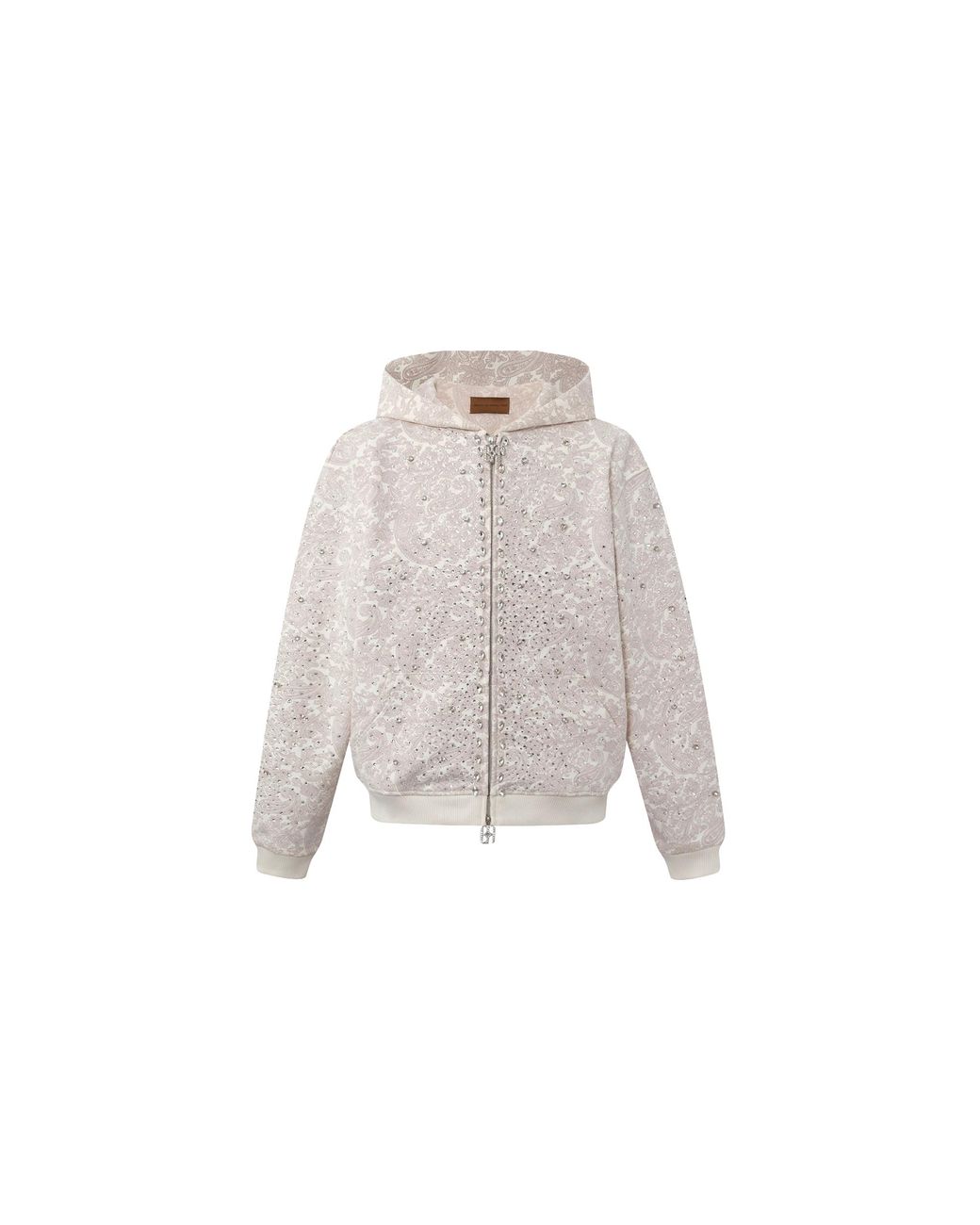 BIRTH OF ROYAL CHILD Black Cashew Blossom Zip-Up Jacket "Cream Rhinestone" Bc25Fwha02 Whit" for men