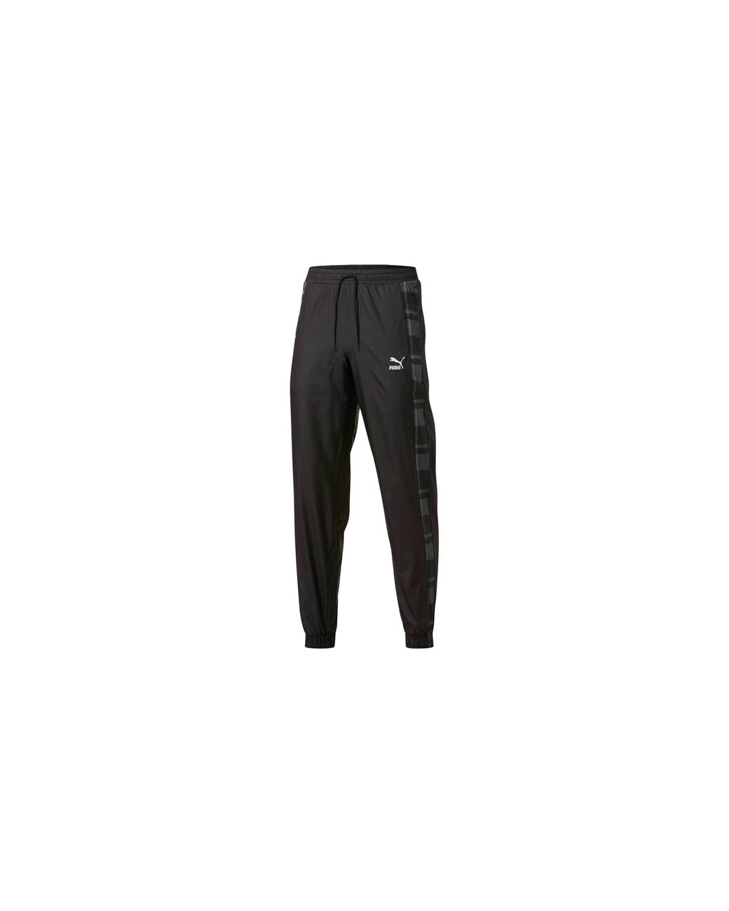 PUMA Black Checkered Woven Pants 578981 01" for men