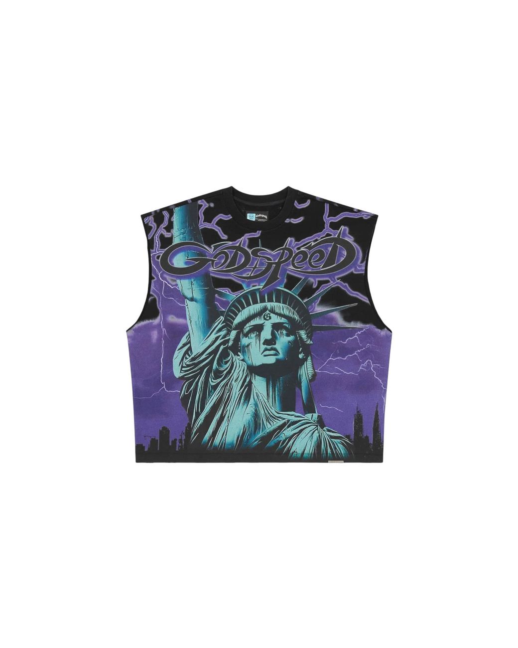 GODSPEED NEW YORK Black Voltage Sleeveless T-Shirt Gs421" for men