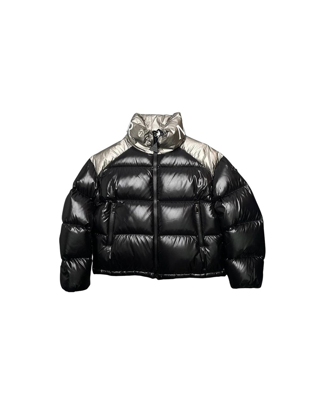 Moncler Black Cuscute Two Tone Short Down Jacket Metallic" Mon73"