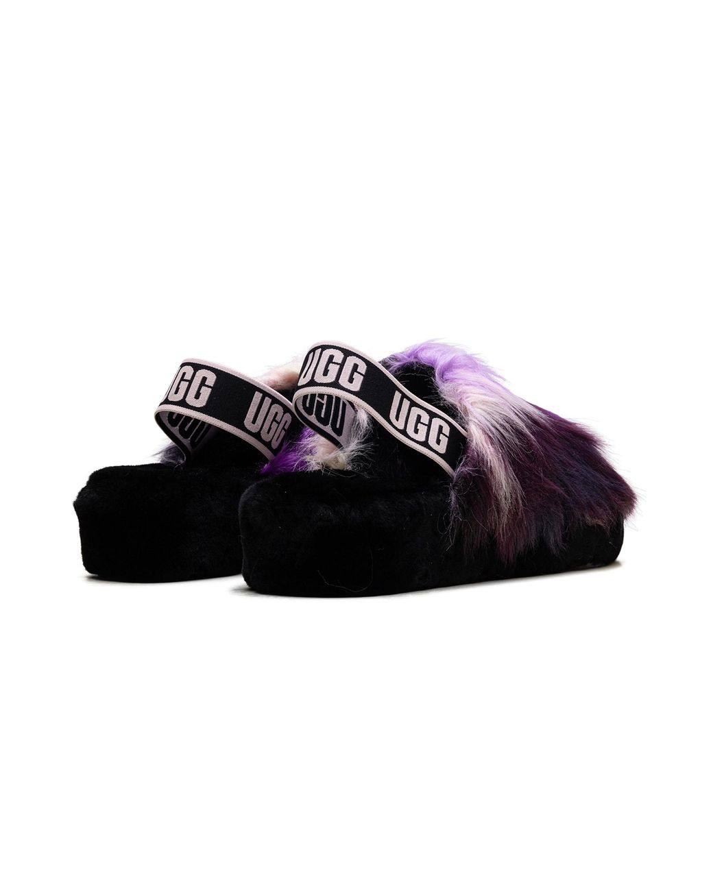 Ugg Black Fluff Yeah Slide "Magnolia" 1117326 Mgnl"