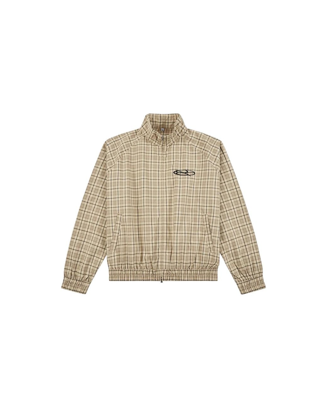 Boredom Kills Black Lounge Plaid Track Jacket "Khaki" Bk049" for men