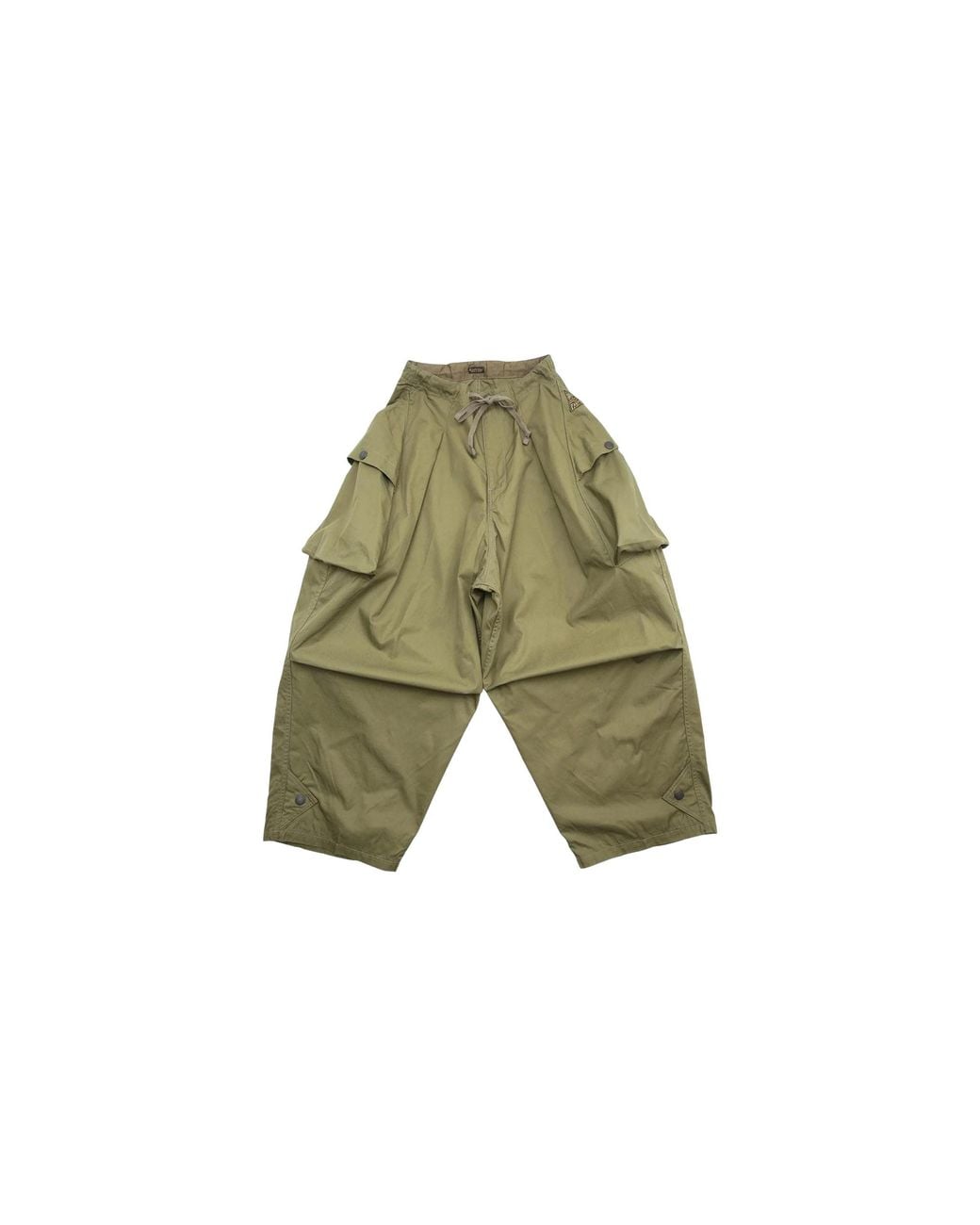 Kapital Green Combed Gabergine Aozai Cargo Pants "Khaki" Ek 1754Lp Khak" for men