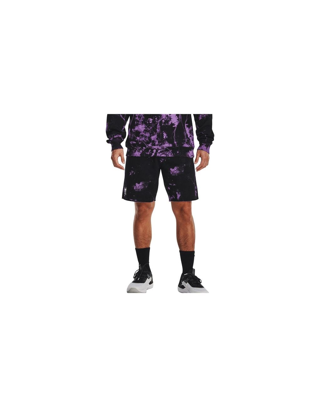 Under Armour Black Project Rock Rival Fleece Shorts 1373569 551" for men