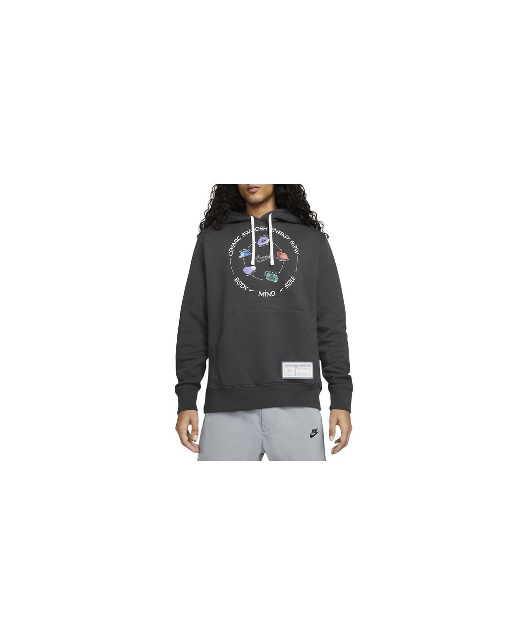 Nike Black Fleece Pullover Hoodie "Anthracite" Fb9022 060" for men