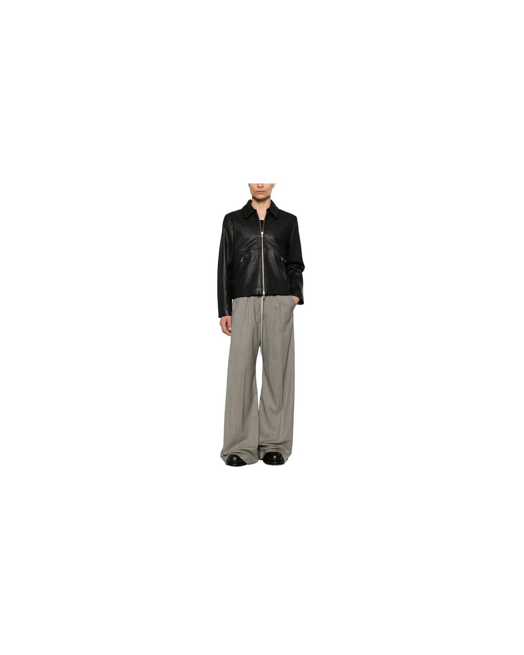 Rick Owens Black Wide Bela Pants Melange" Rr01F2366 Wme 178" for men