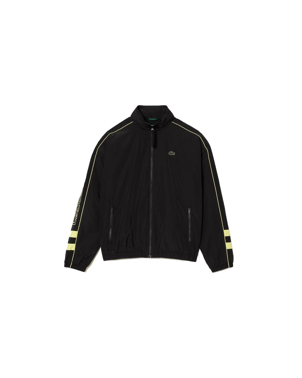 Lacoste Black Contrast Water Resistant Zipped Taffeta Jacket Bh1607 6Tv" for men