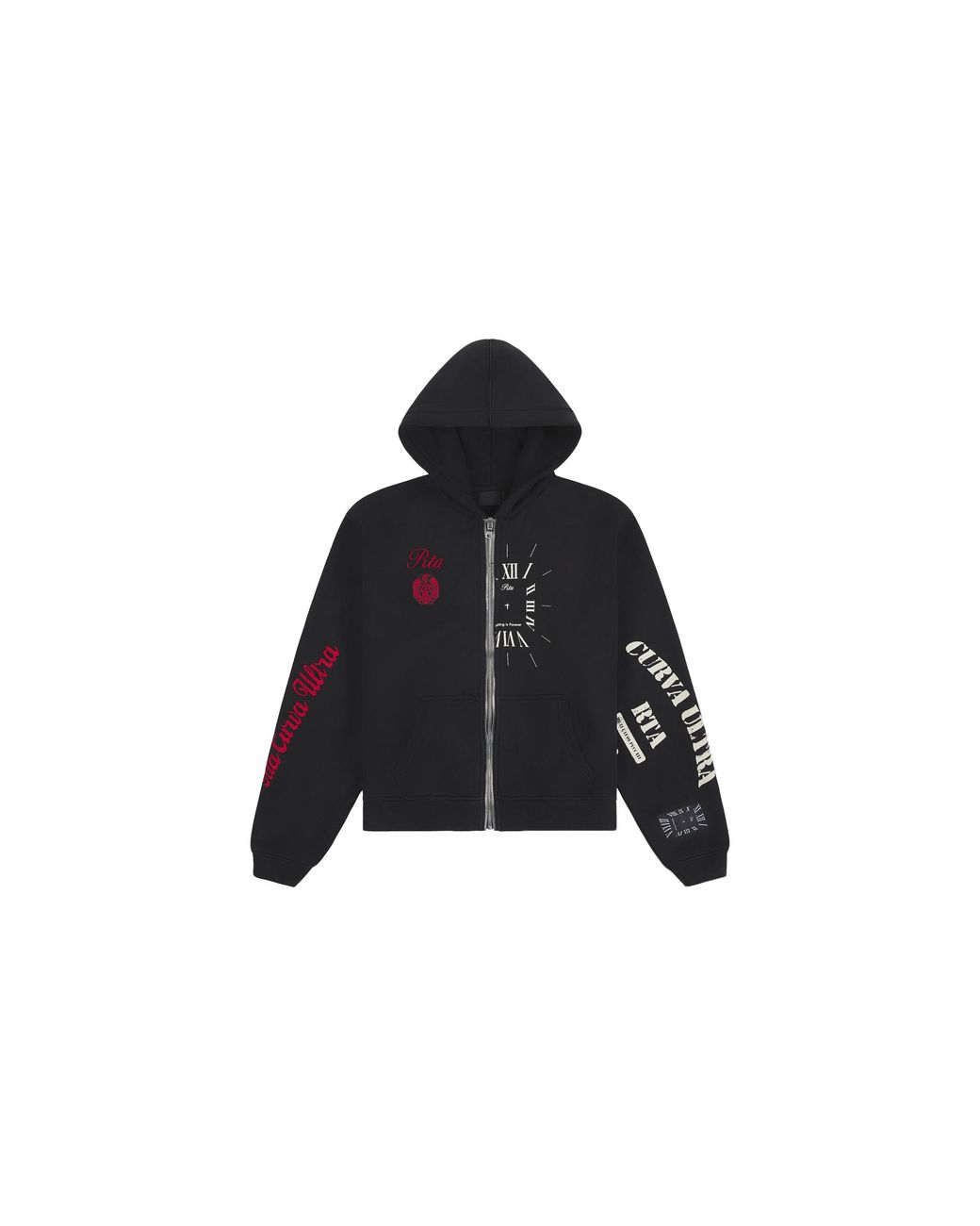 RTA Black Riko Half Zip Up Hoodie "Vintage Combo" Mcvuk1455 T2405Vtbcb" for men