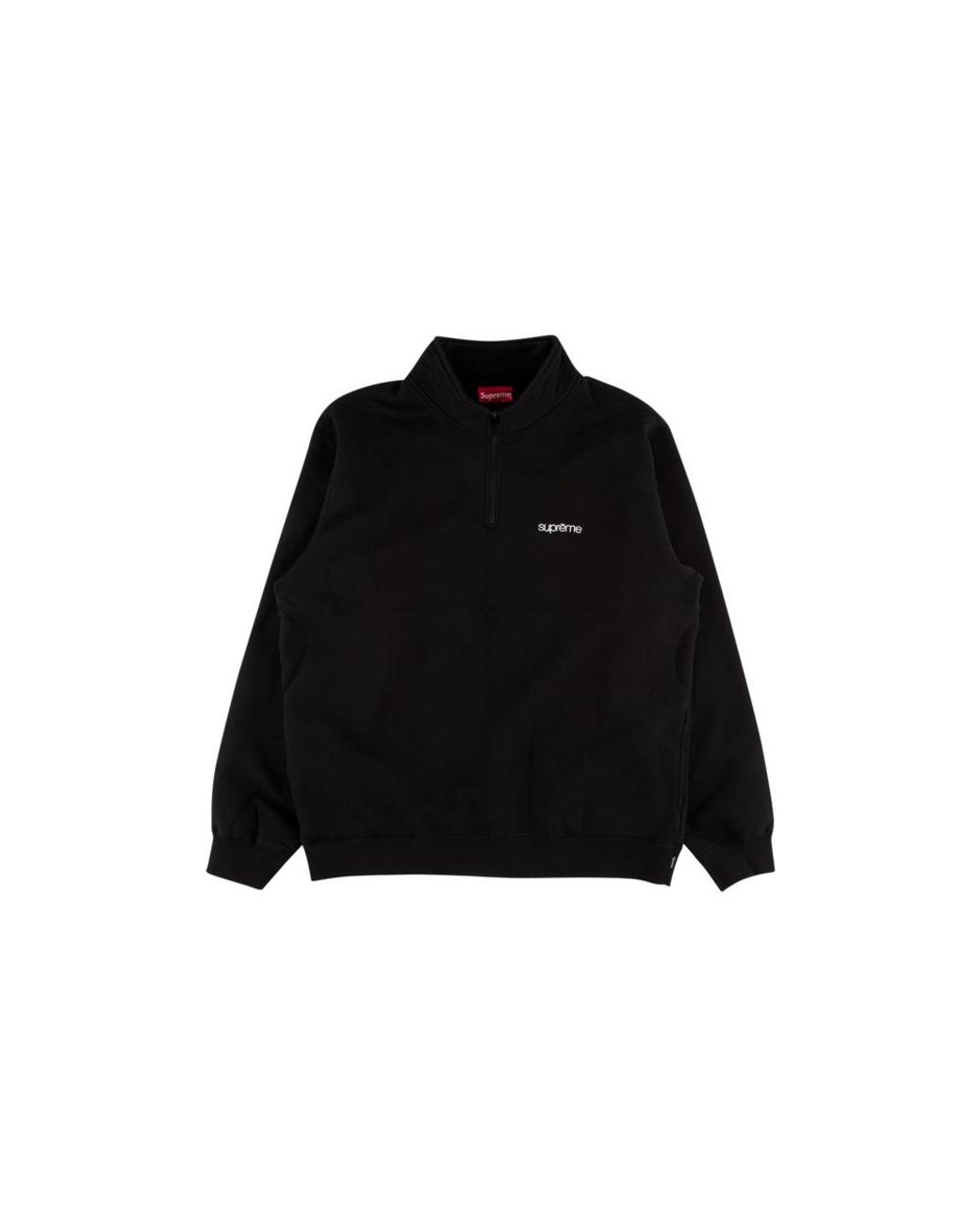 supreme color blocked half zip sweatshirt black