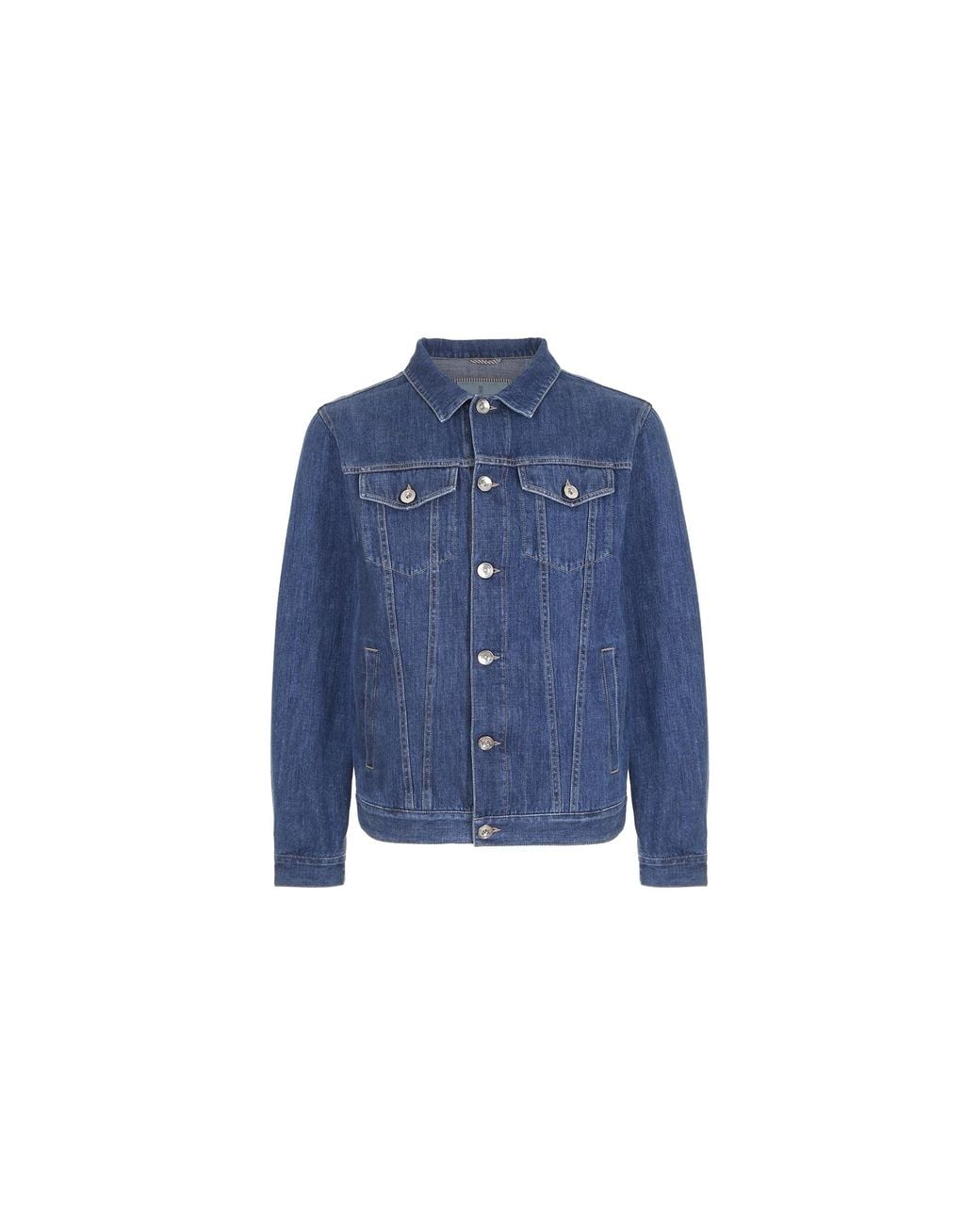 Brunello Cucinelli Blue Western-Style Jacket "Medium Denim" Brun2326" for men