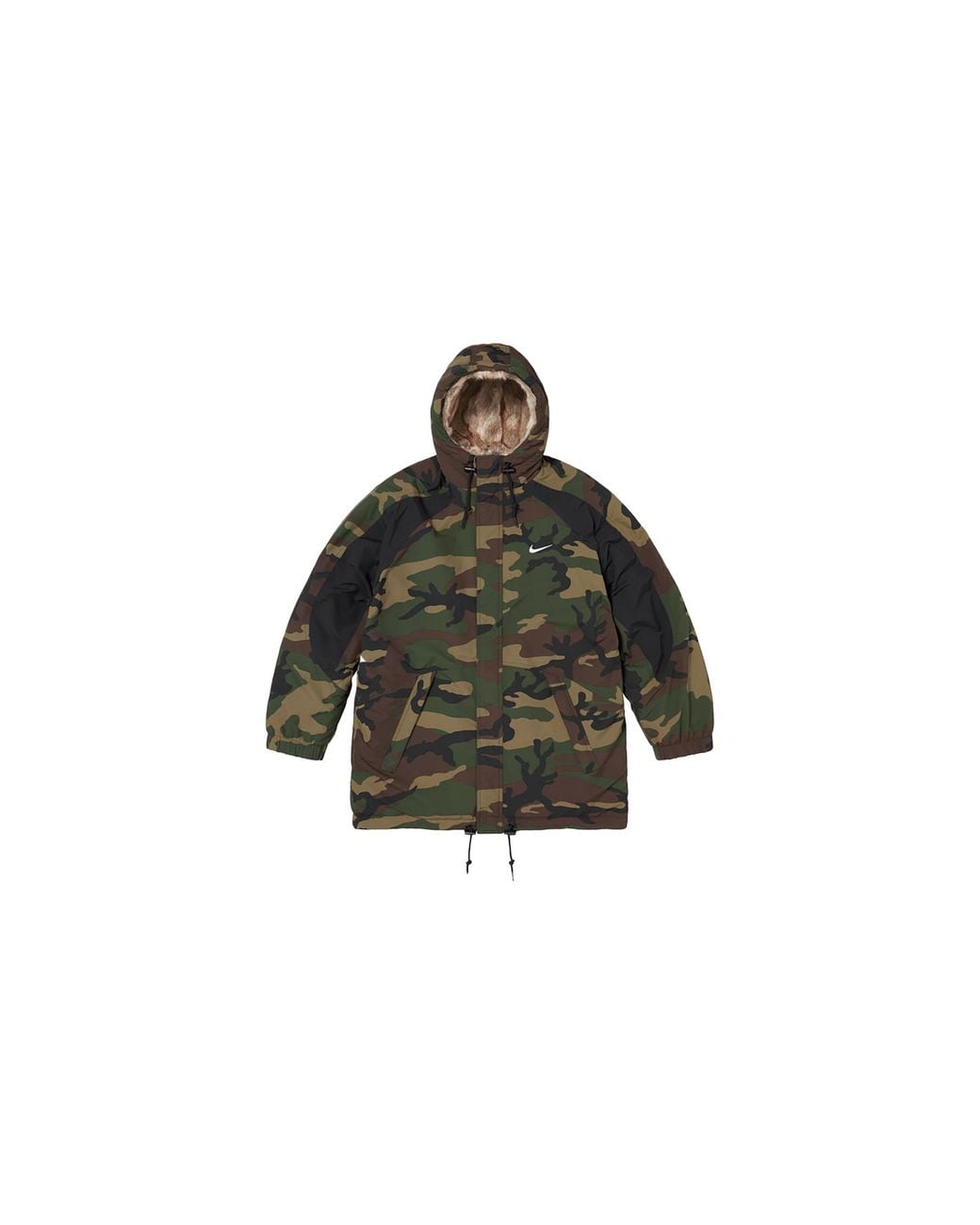 Supreme Black Nike Faux Fur Reversible Parka "Fw26