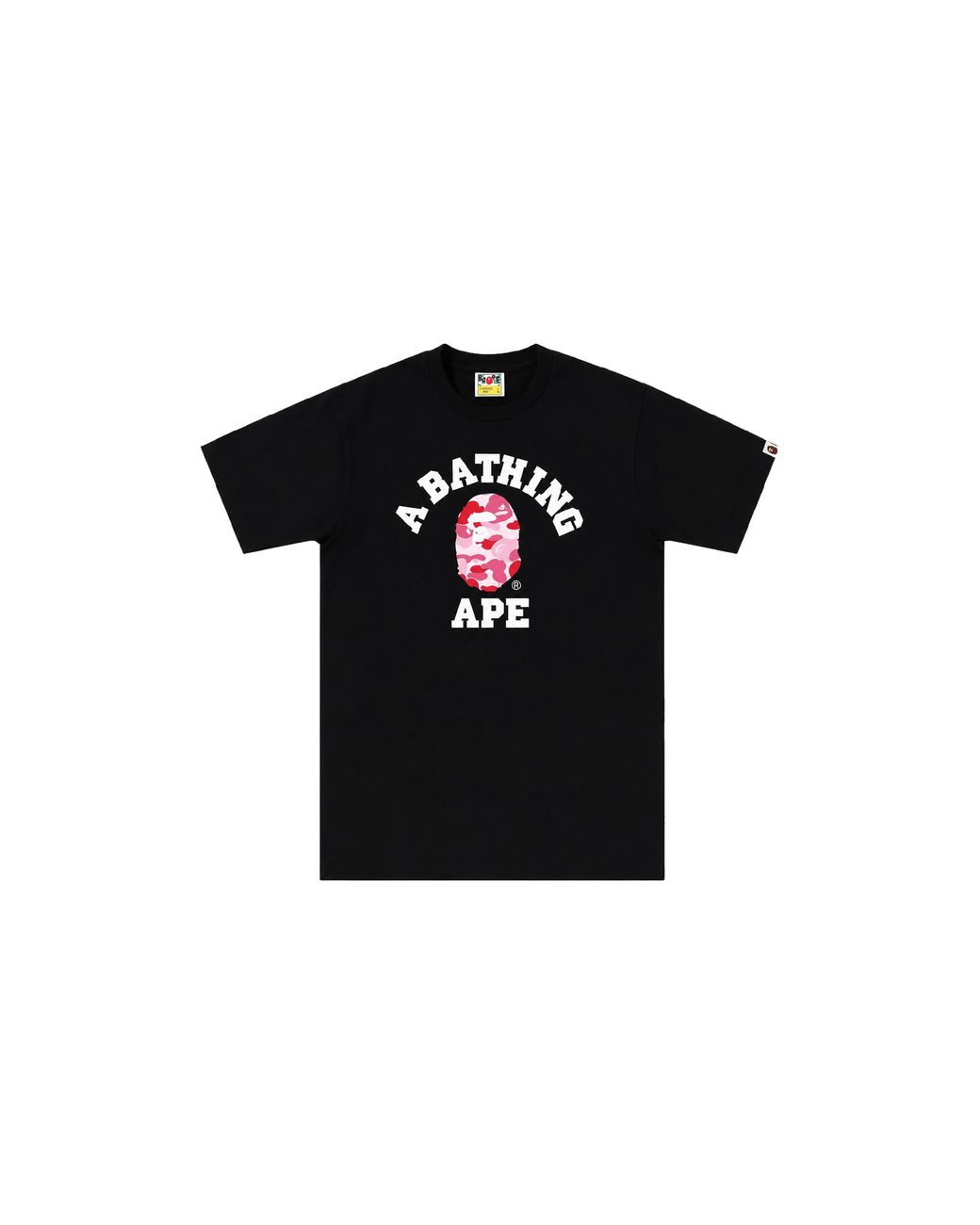 A Bathing Ape Black Abc Camo College Organic T-Shirt 1K20 109 008" for men