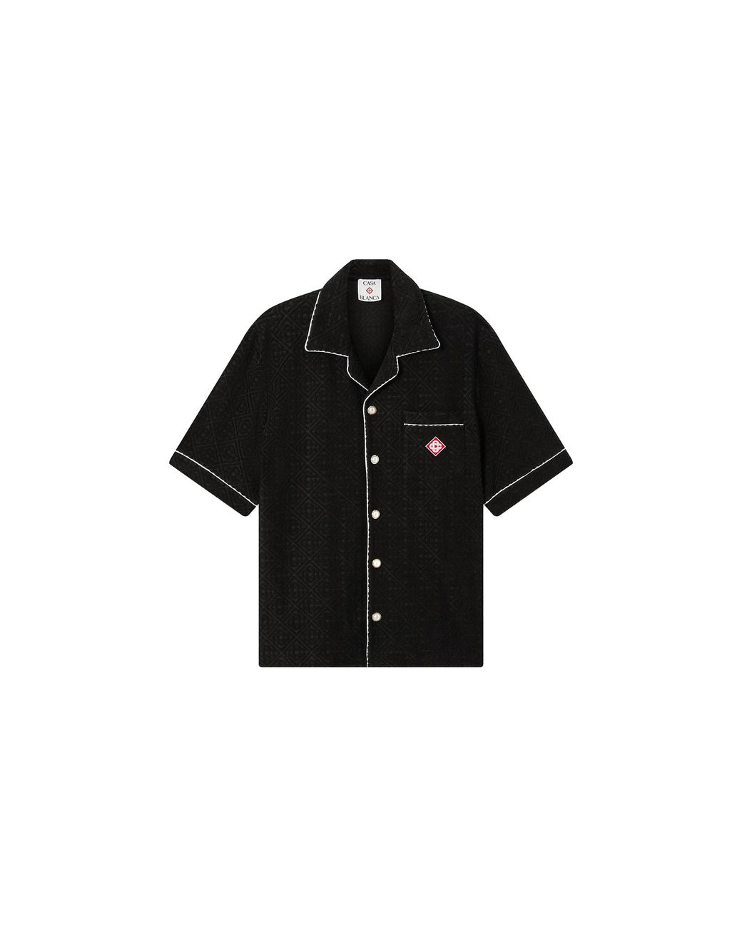 Casablanca Black Towelling Monogram Shirt Pf26 Sh 085 02" for men