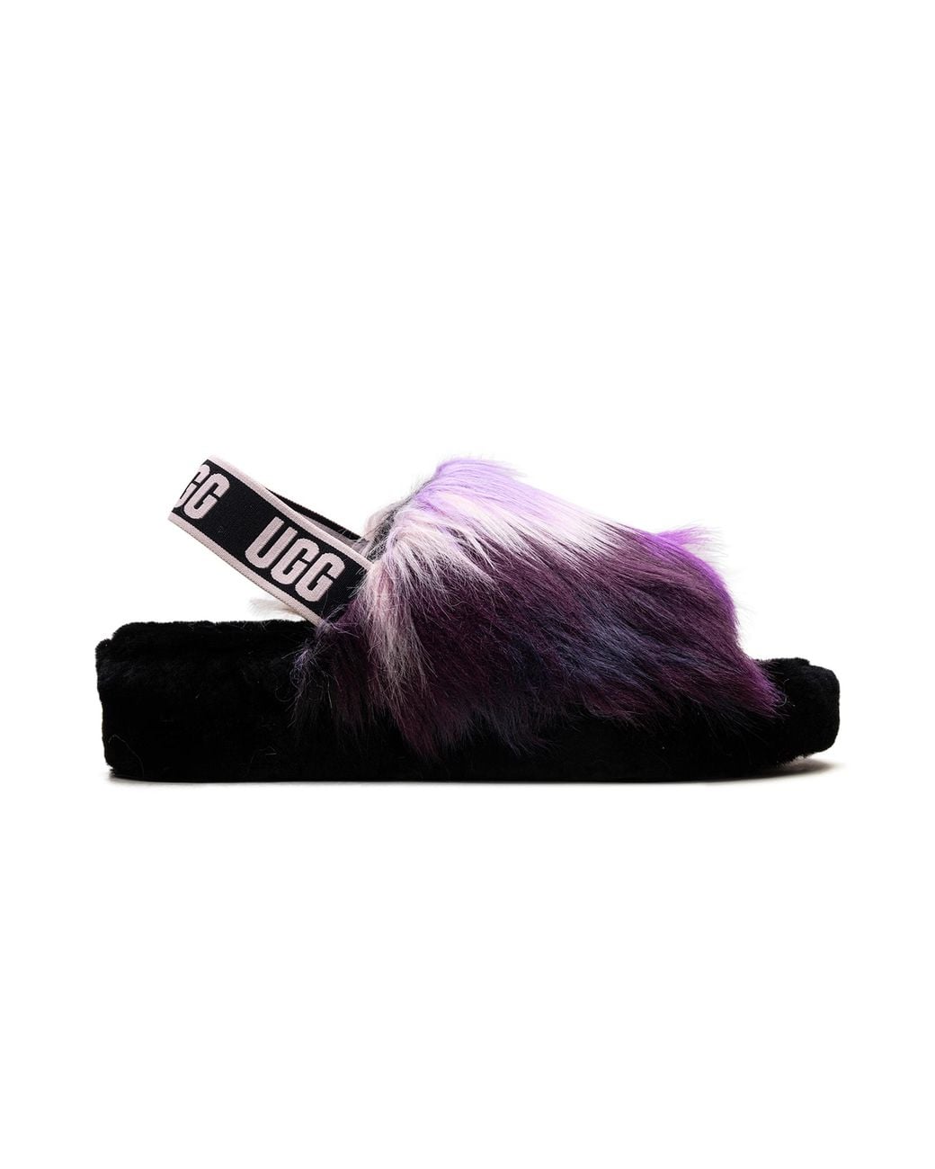 Ugg Black Fluff Yeah Slide "Magnolia" 1117326 Mgnl"
