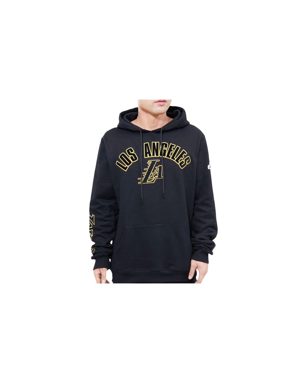 Pro Standard Black Nba Los Angeles Lakers Stacked Logo Hoodie Bll552613 Blk" for men