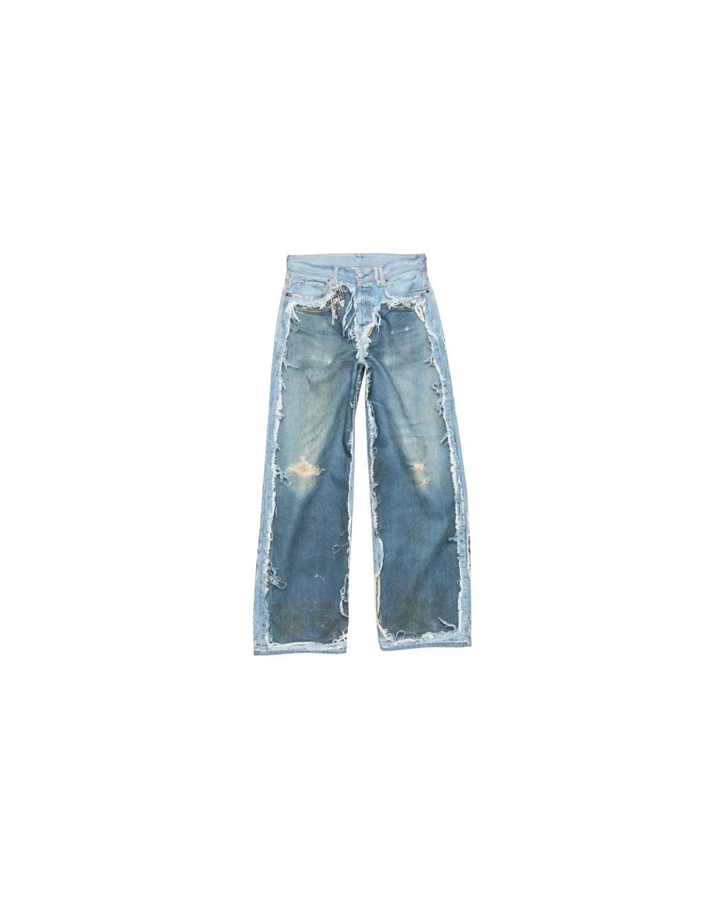 Acne Blue Trashed Trompe'Oeil Jeans "Mid" Ck0140Auz" for men