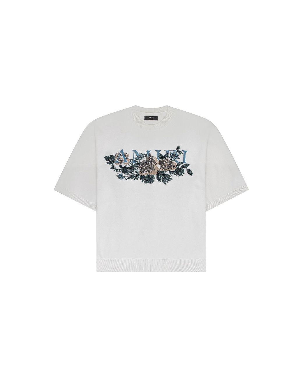 Amiri Black Floral Logo T-Shirt Pf23Mks008 100" for men