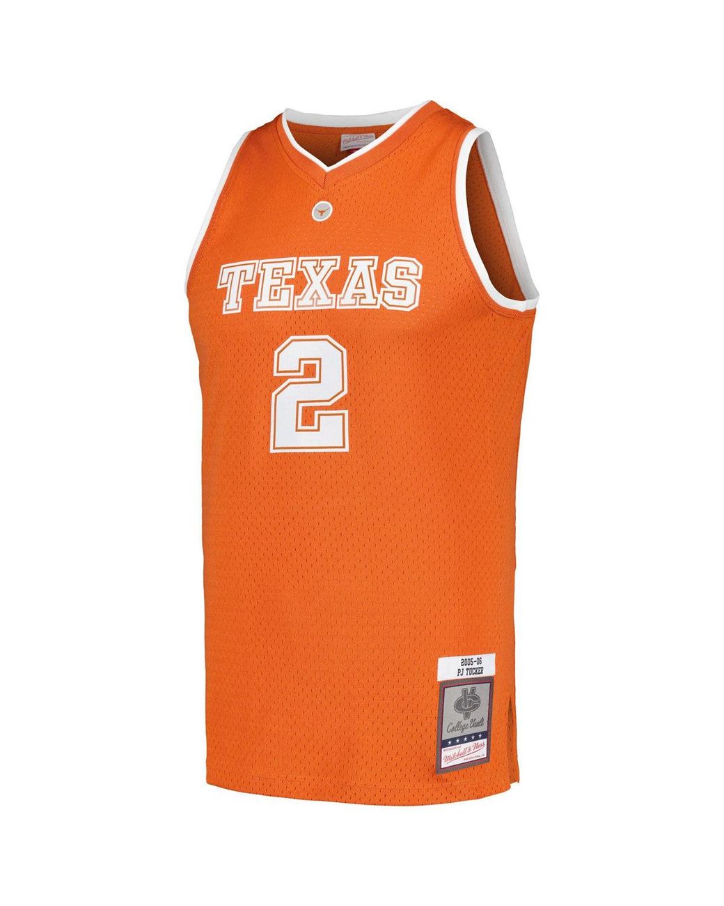 Mitchell & Ness Orange Ncaa Dark Jersey Austin 2005 P.J. Tucker "University Of Texas" Smjy5130 Uta05Ptuoran" for men