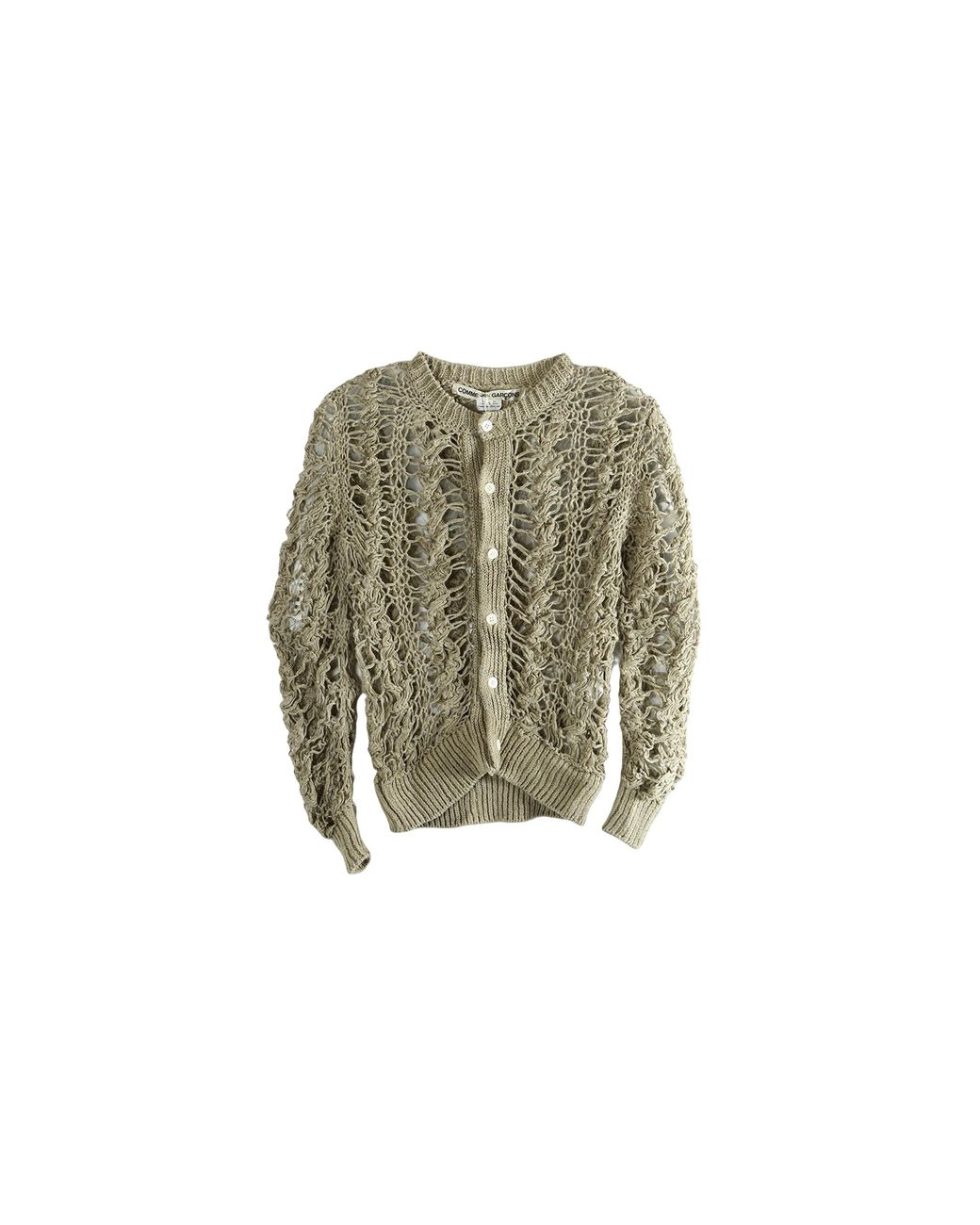 Comme des Garçons Black Sheer Knit Cardigan "Ecru" Gq N004 051 Ecru"