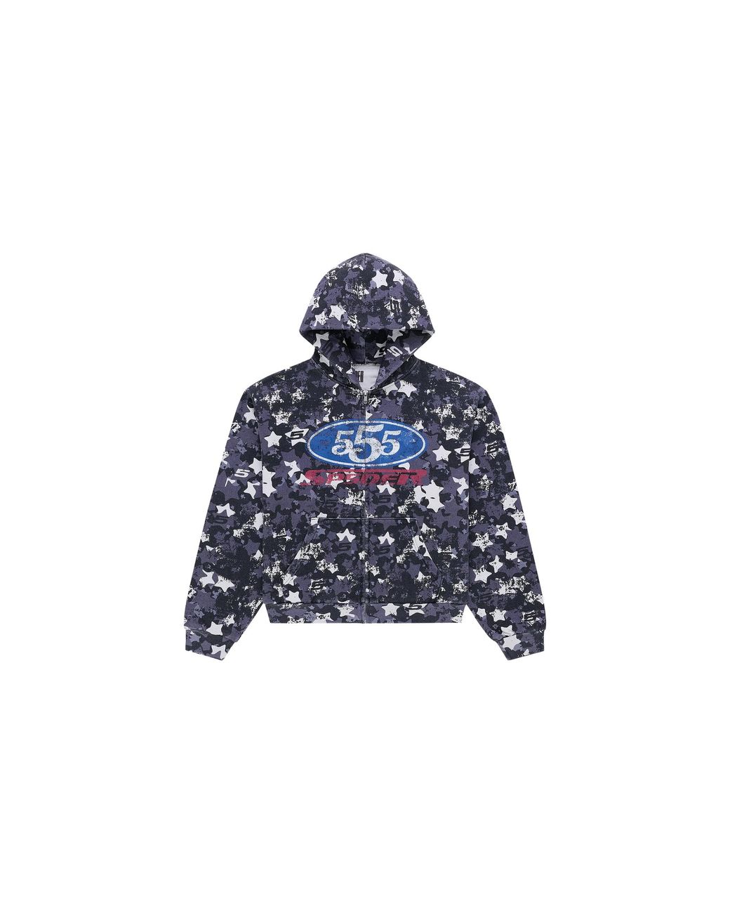 Sp5der Black R5Cing Zip Hoodie Camo" 582" for men