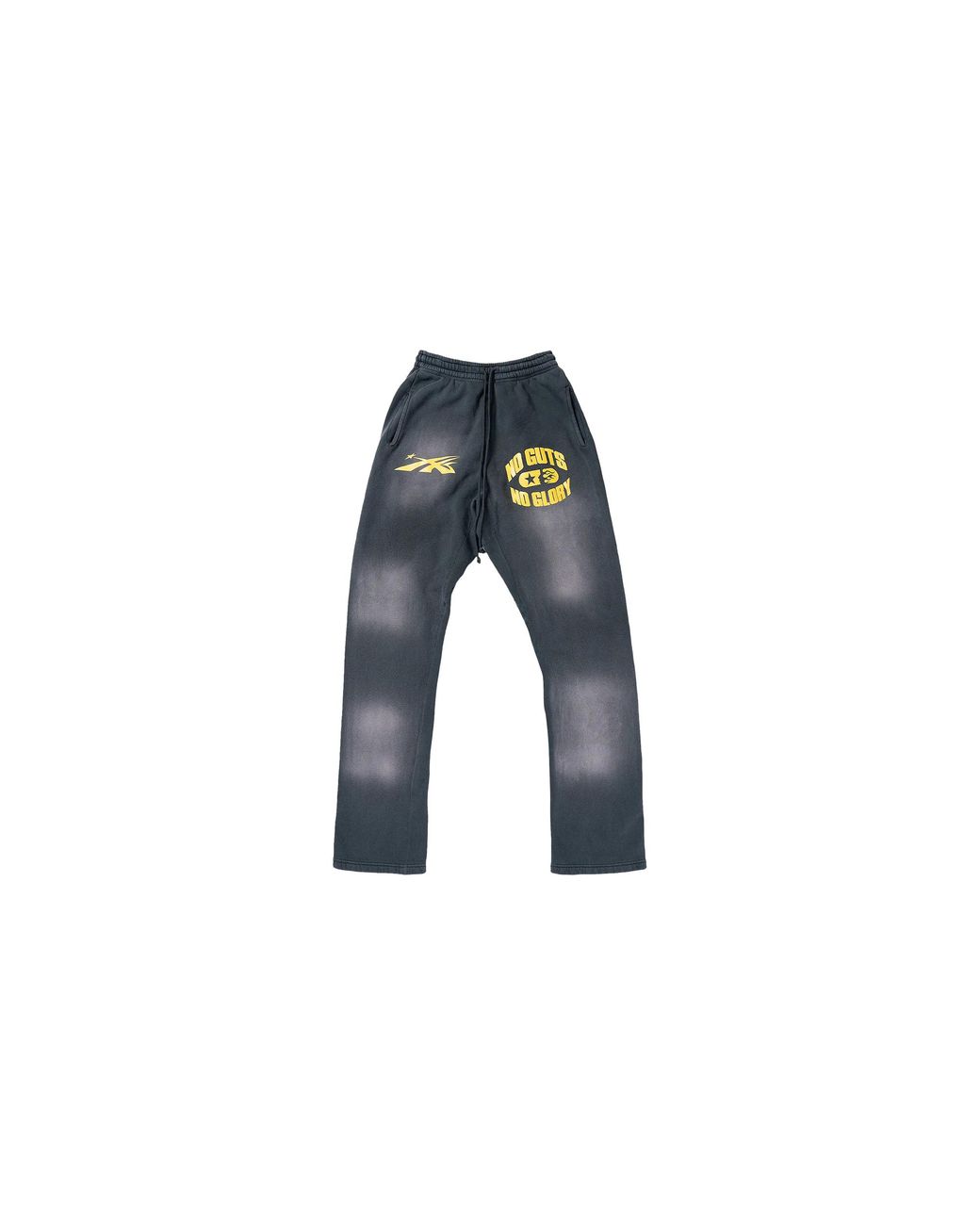 HELLSTAR Black No Guts No Glory Flare Bottom Sweatpants "Midnight Dye" Hsr088" for men